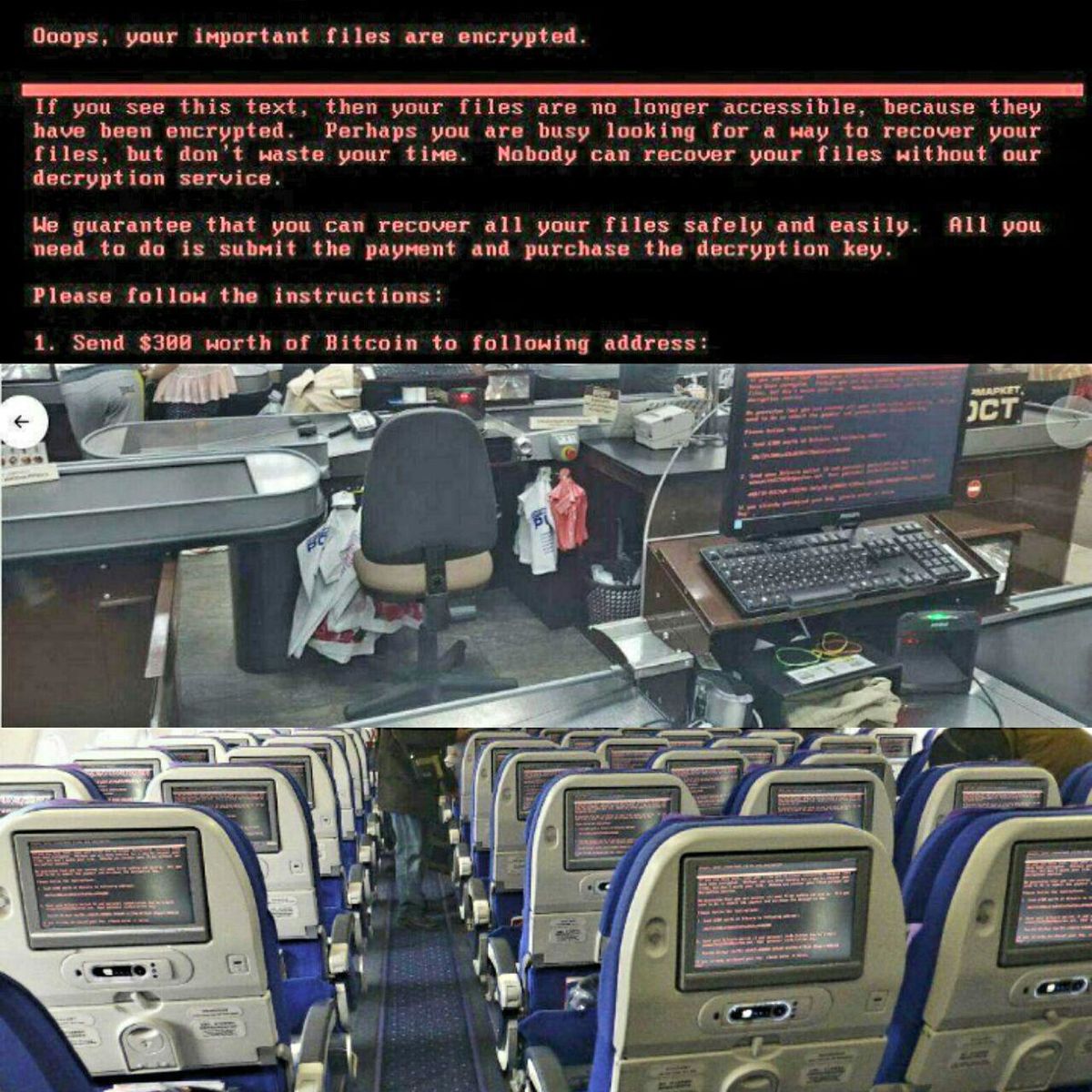 تصویری از کامپیوترهای هک شده هواپیما