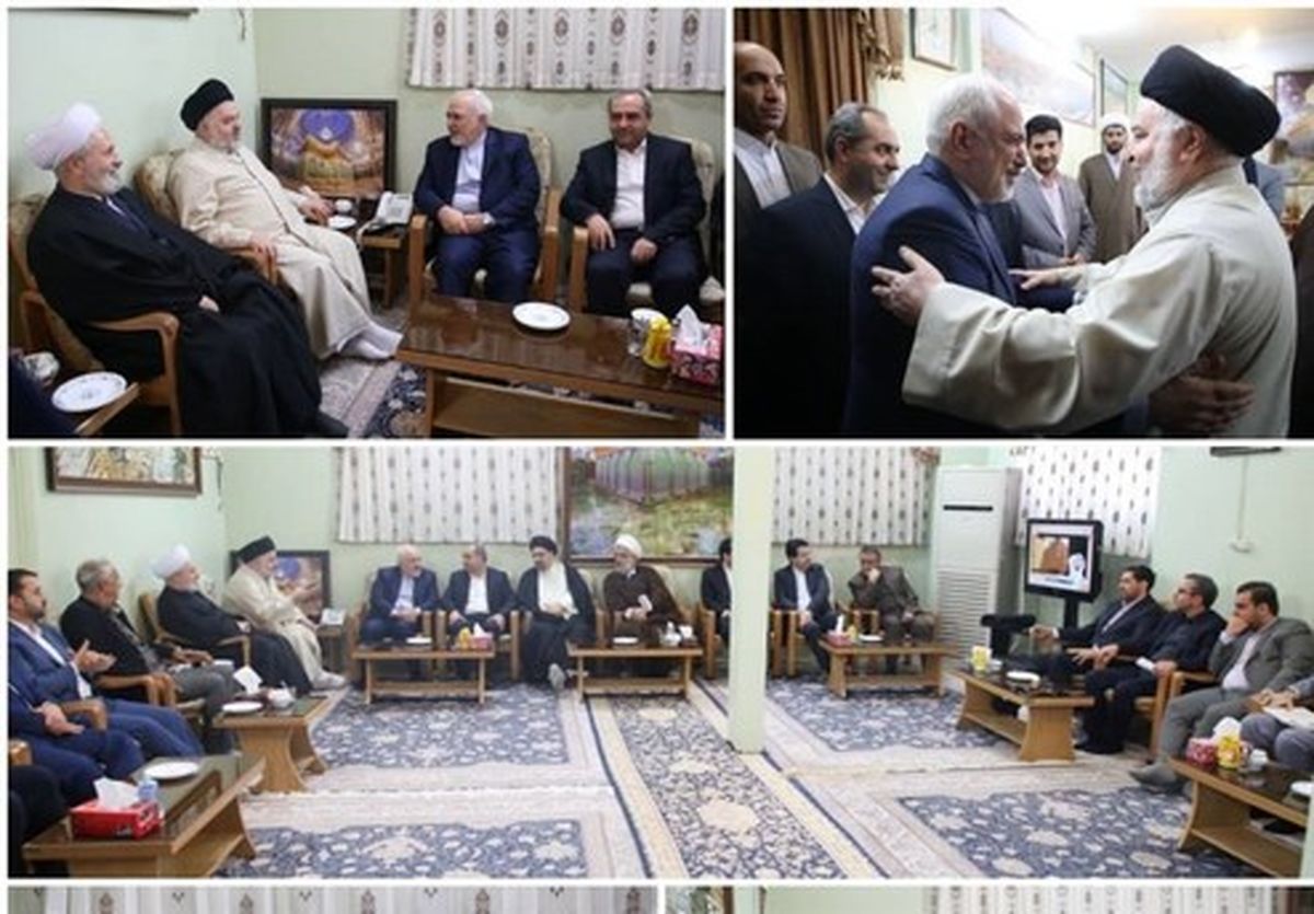 دیدار ظریف با نماینده آیت‌الله سیستانی و مراجع تقلید +عکس