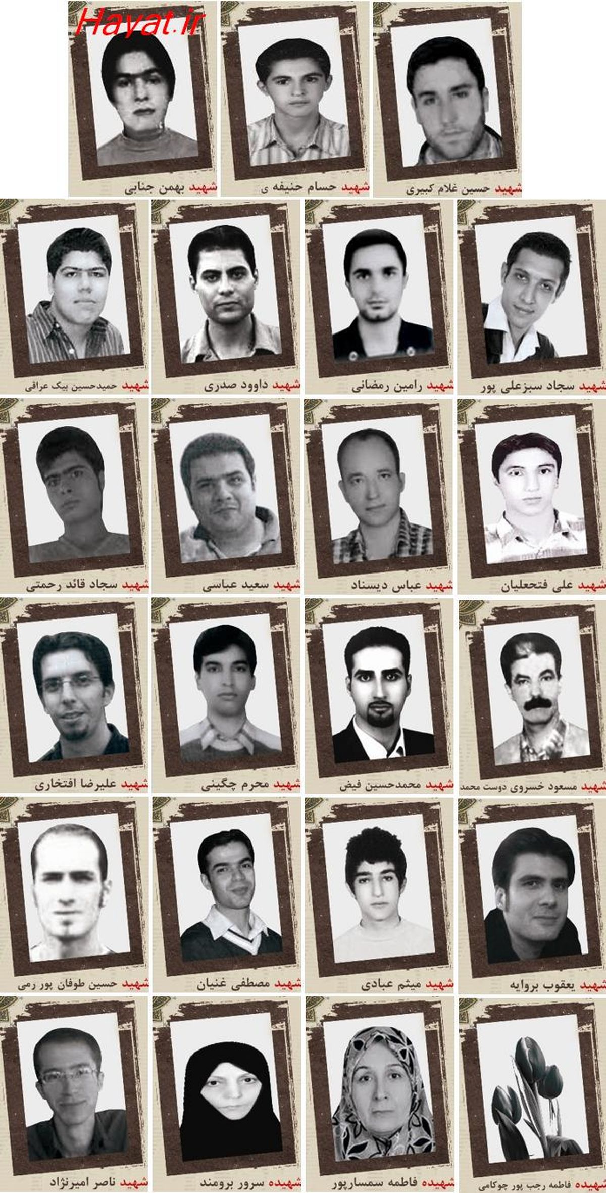 اعلام اسامی 23 شهید فتنه 88 / عکس