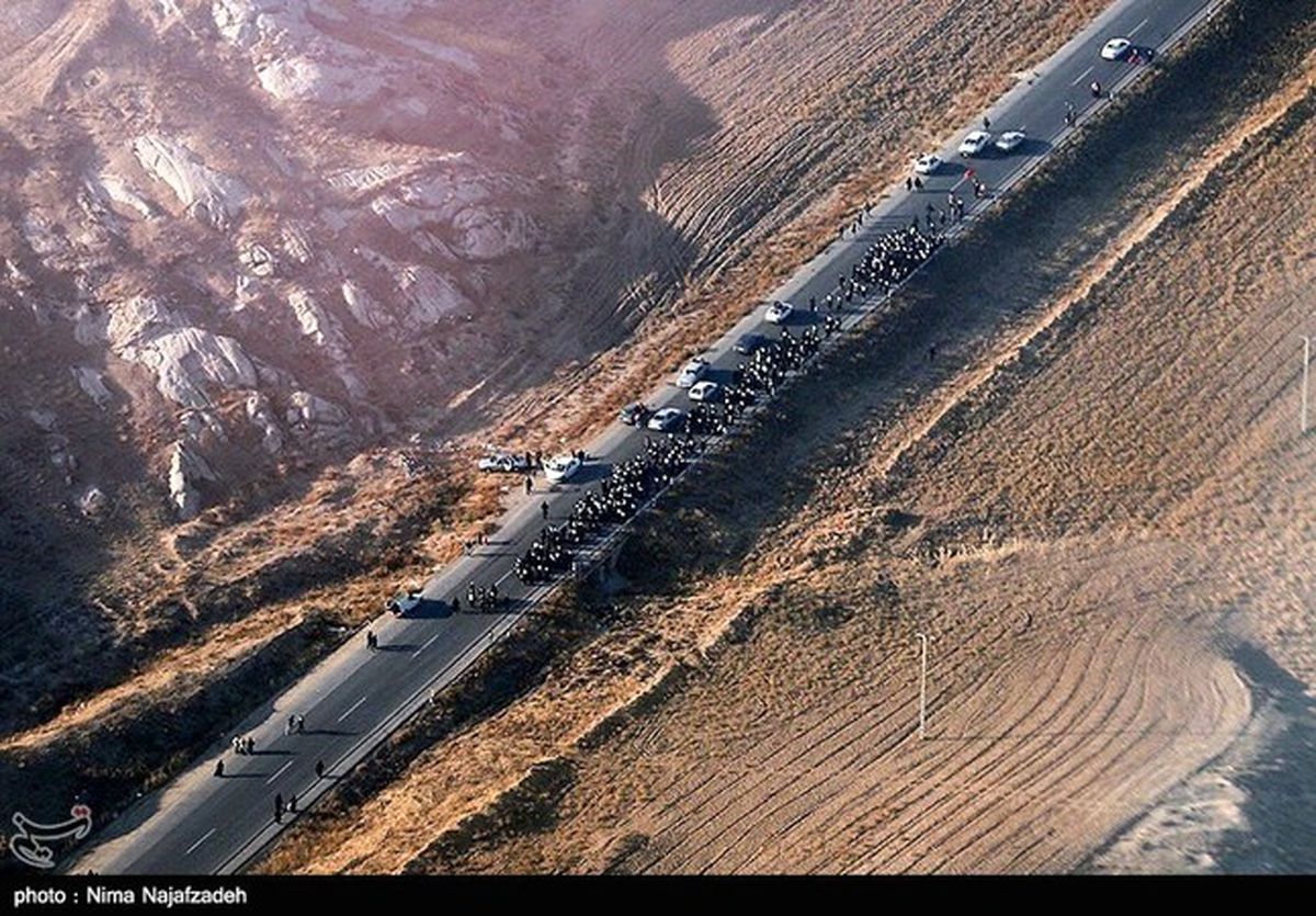 تصاویر هوایی پیاده روی زائران حرم امام رضا
