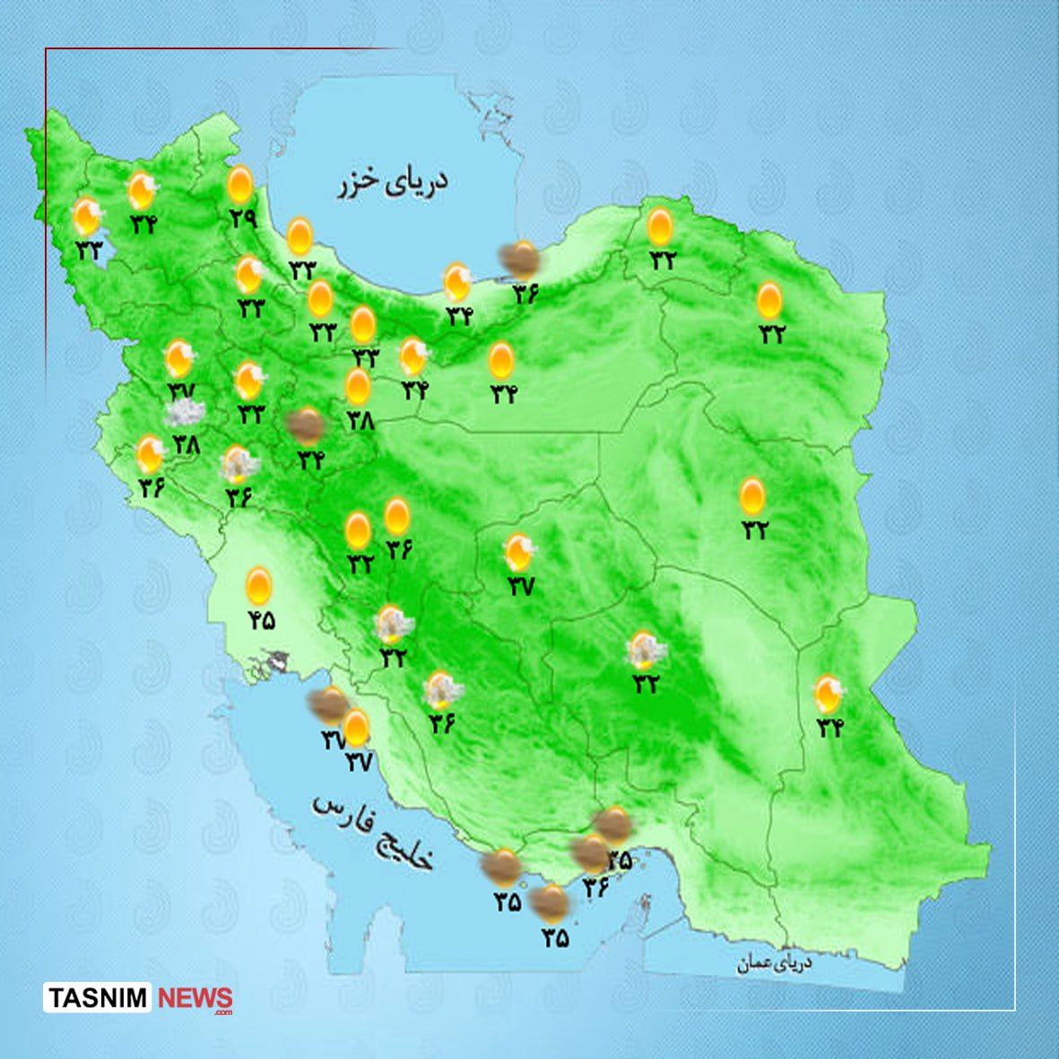 بارشهای پراکنده امروز و فردا در این مناطق | نقشه هوای استان ها