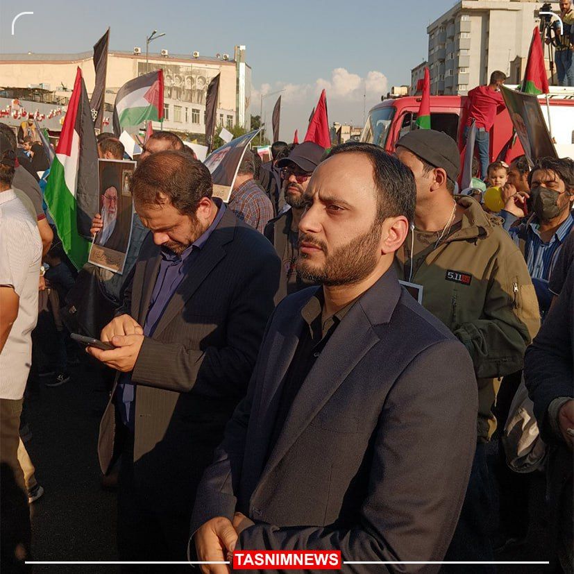 حضور بهادری در راهپیمایی حمایت از مردم غزه +عکس