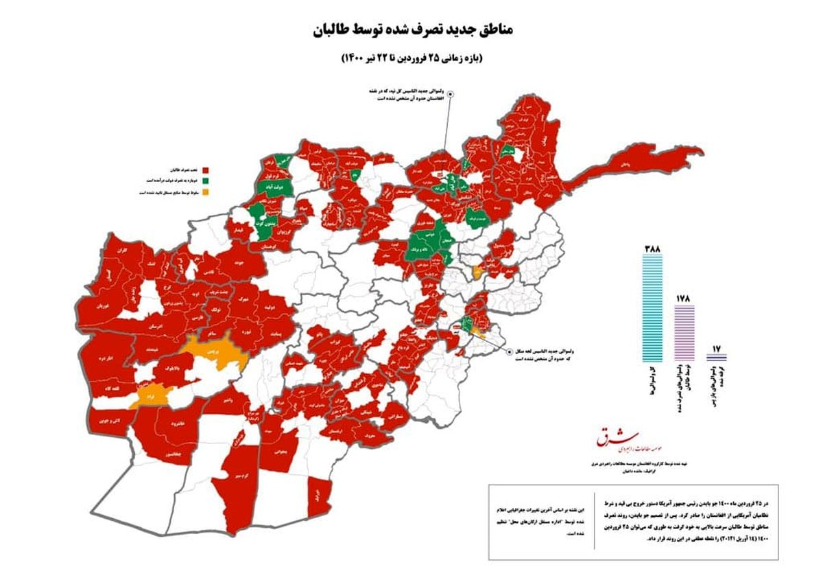 مناطق تصرف شده توسط طالبان +عکس