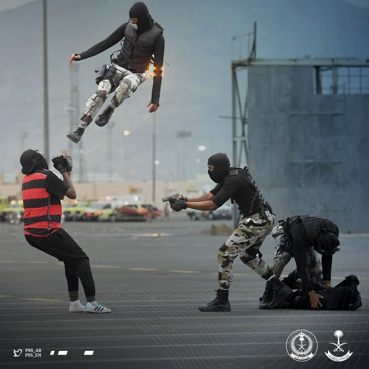 عکس عجیب از یک مانور امنیتی در عربستان