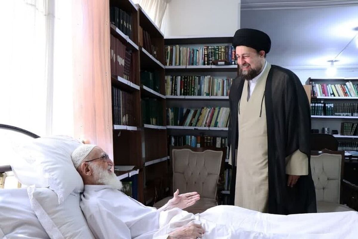 عیادت حجت الاسلام سید حسن خمینی از آیتالله نوری همدانی در قم
