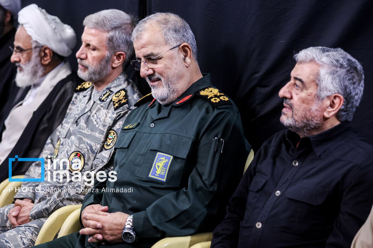 مراسم چهلمین روز شهادت سپهبد باقری/حضور سردار قاآنی در مراسم چهلمین روز شهادت شهید باقری +فیلم