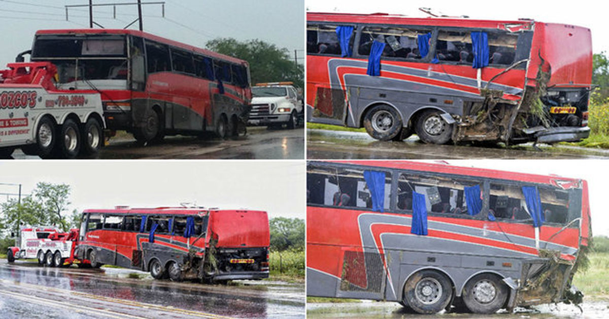 ۸ کشته و ۴۳ زخمی در تصادف یک اتوبوس +عکس