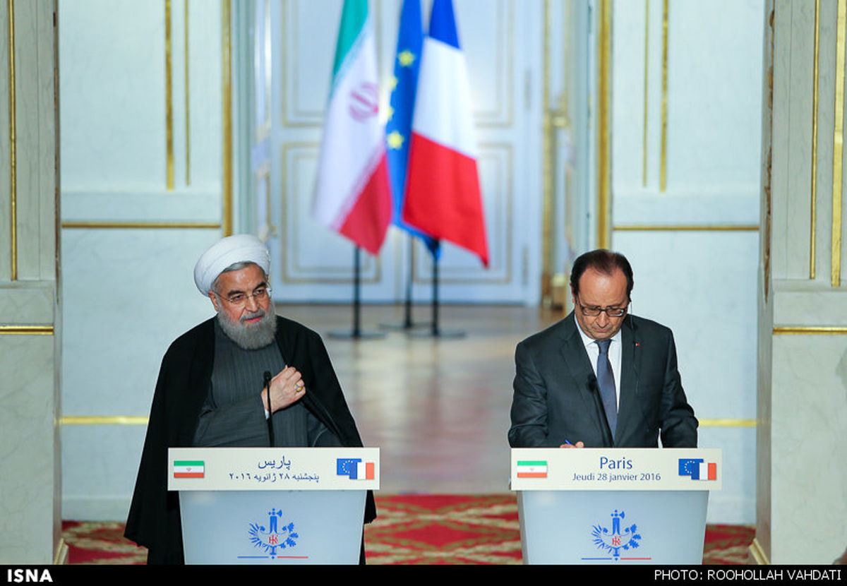 تصاویر: نشست خبری روسای جمهور ایران و فرانسه