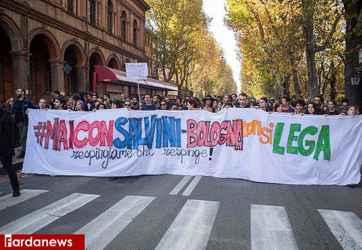 درگیری شدید معترضان با پلیس در شمال ایتالیا+تصاویر