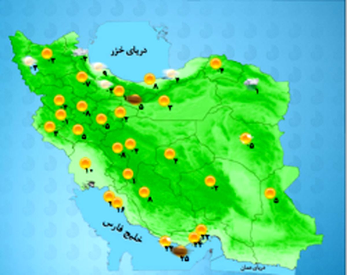 گیلان و مازندران بارانی میشوند +جدول