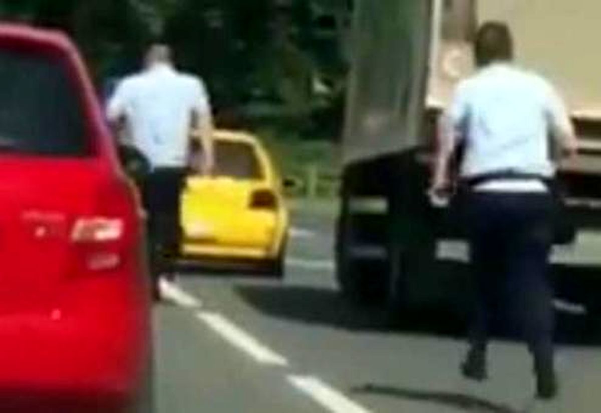 ناکامی پلیس در تعقیب مجرمان بر اثر تصادف +فیلم