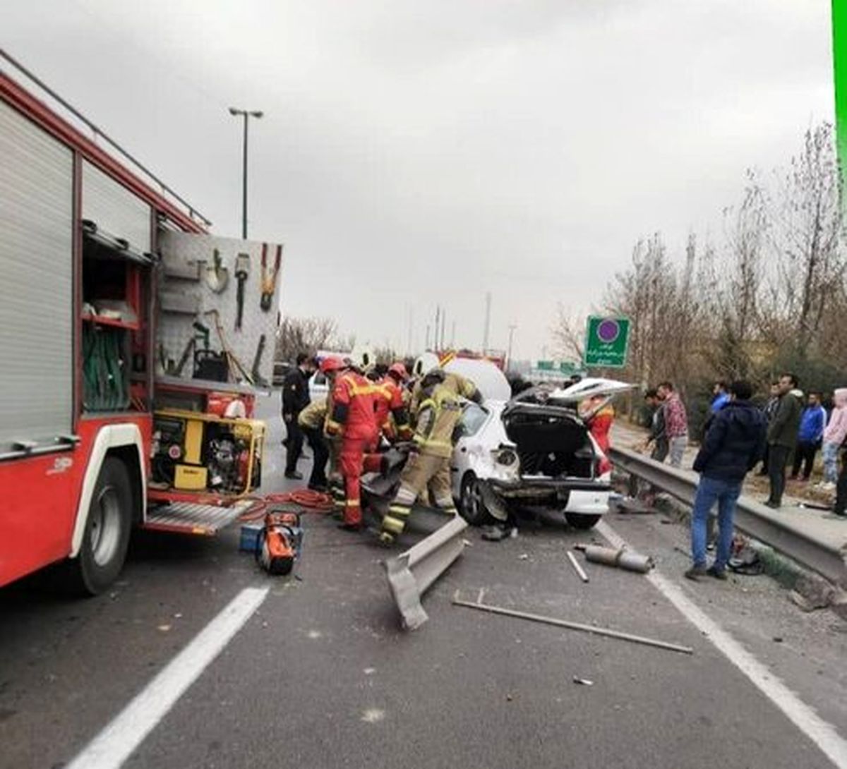 قطع هر دو پای جوان در تصادف خونین بزرگراه یادگار امام +عکس