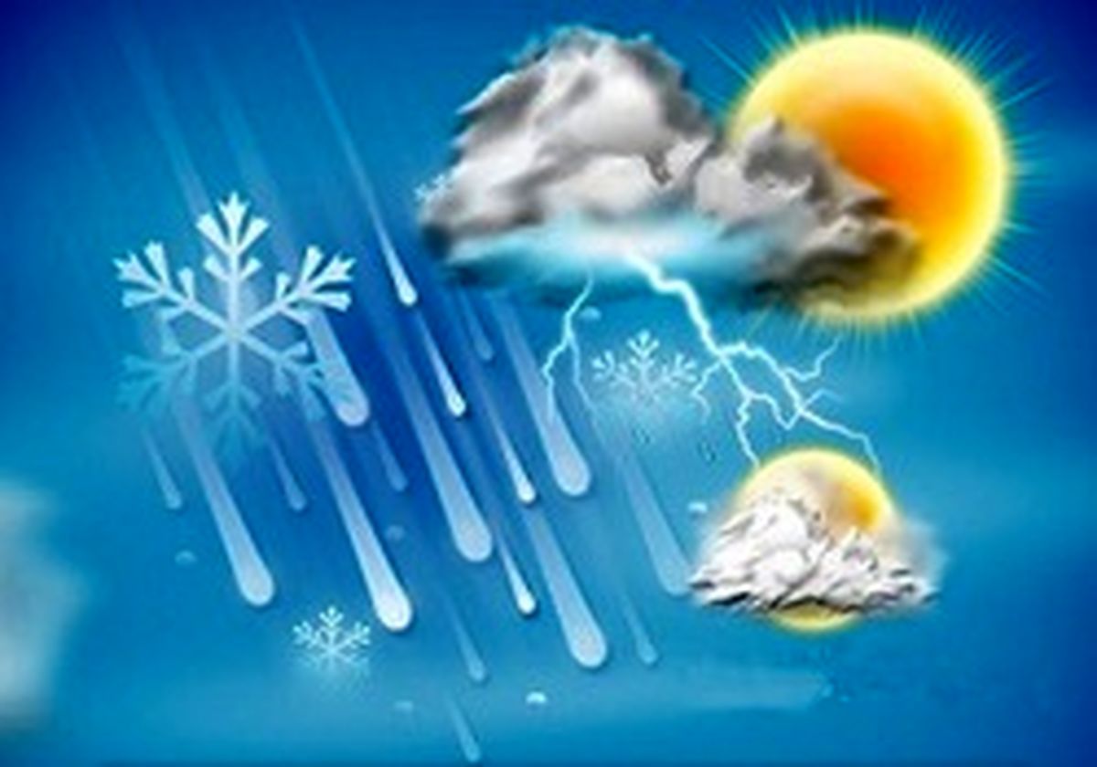 رعد و برق و بارش پراکنده در برخی استانها +جدول