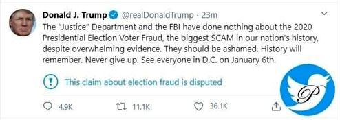 دعوت ترامپ از هوادارانش برای تجمع در واشنگتن