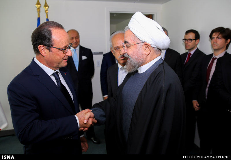 دیدار روحانی و رئیس جمهور فرانسه/تصاویر