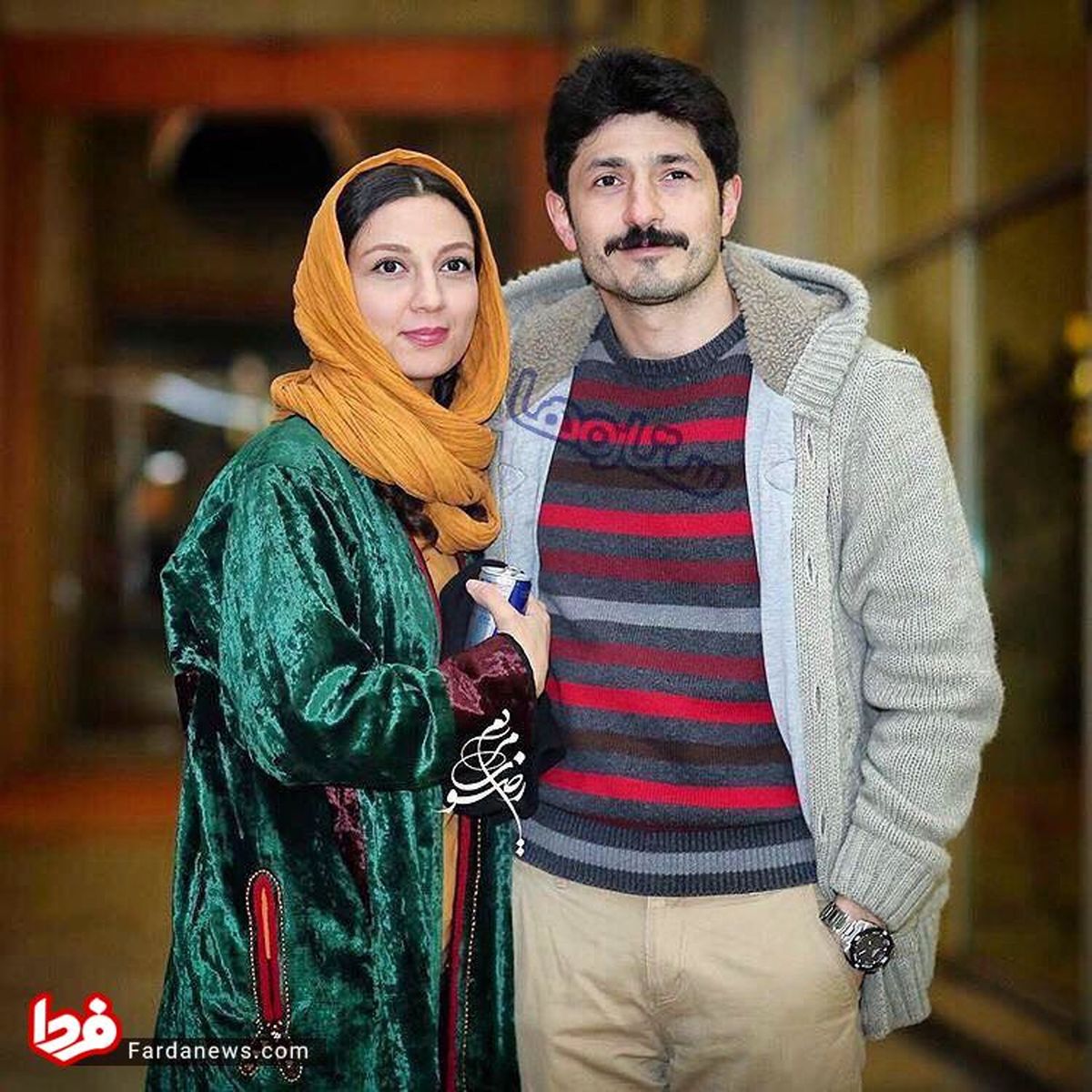 حديث ميرامينى و همسرش روی فرش قرمز +عکس
