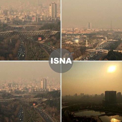 آلودگی هوای تهران از فراز بام استانداری تهران +عکس
