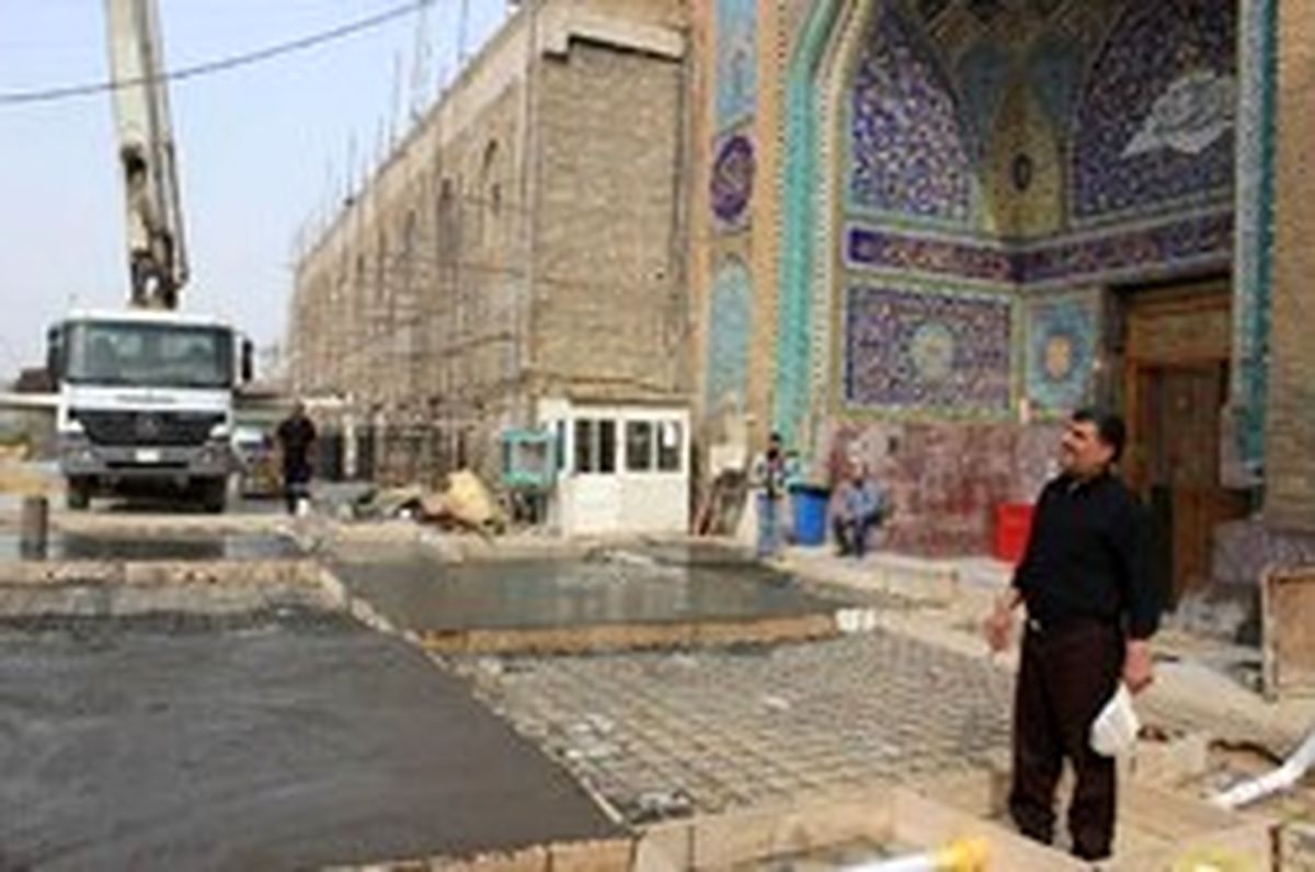 سنگ فرش باب‌القبله حرم مطهر امامین عسکریین +تصاویر