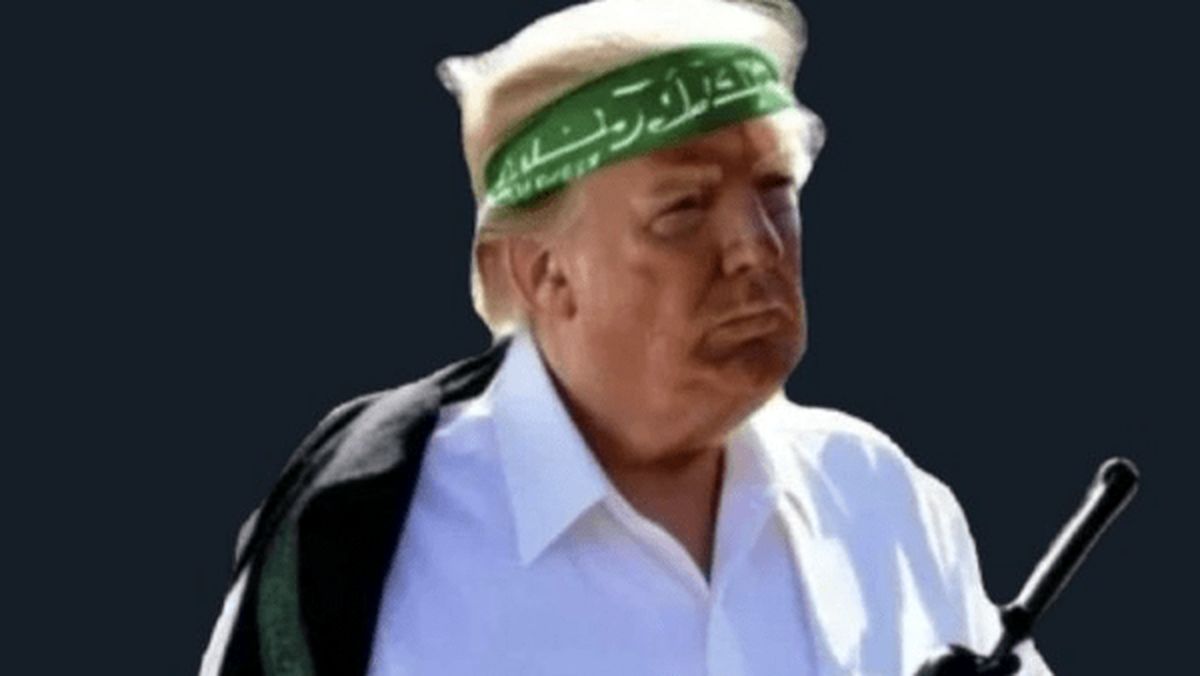 تصویر ترامپ با سربند سبز حماس/ شوک رسانه‌های اسرائیلی از خبر ترامپ