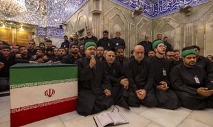 تشییع پیکر مطهر خانواده رهبر شهید انقلاب در حرم حضرت ابالفضل العباس (ع)