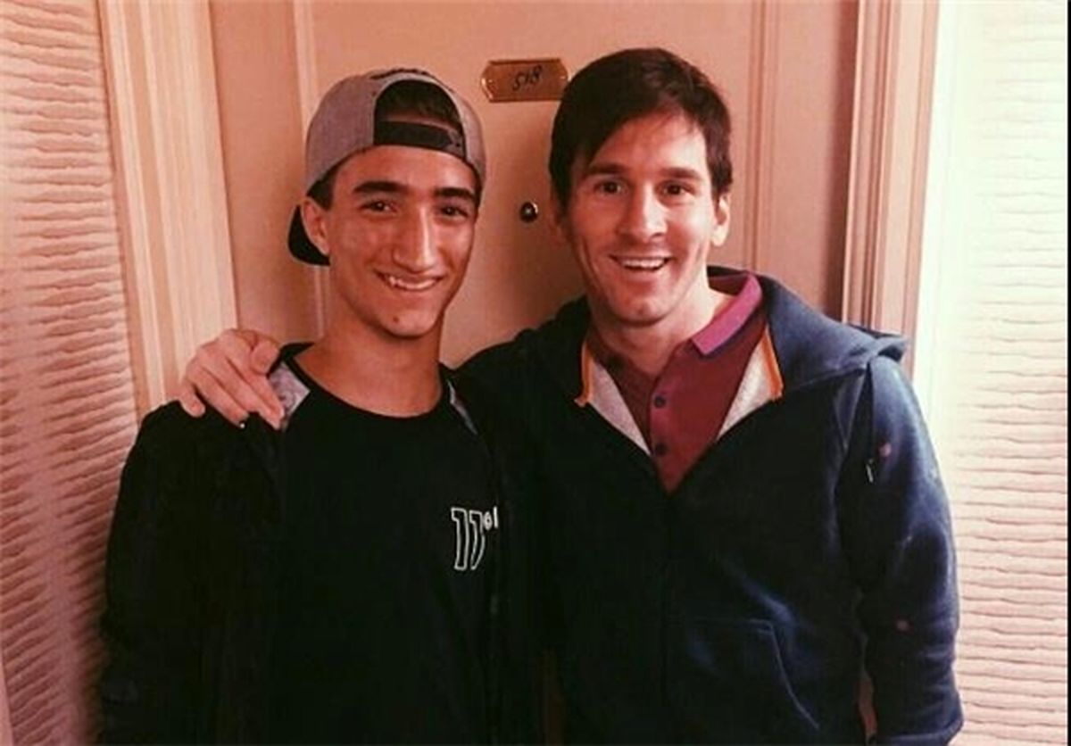 عکس یادگاری پسر آقای خاص با مسی