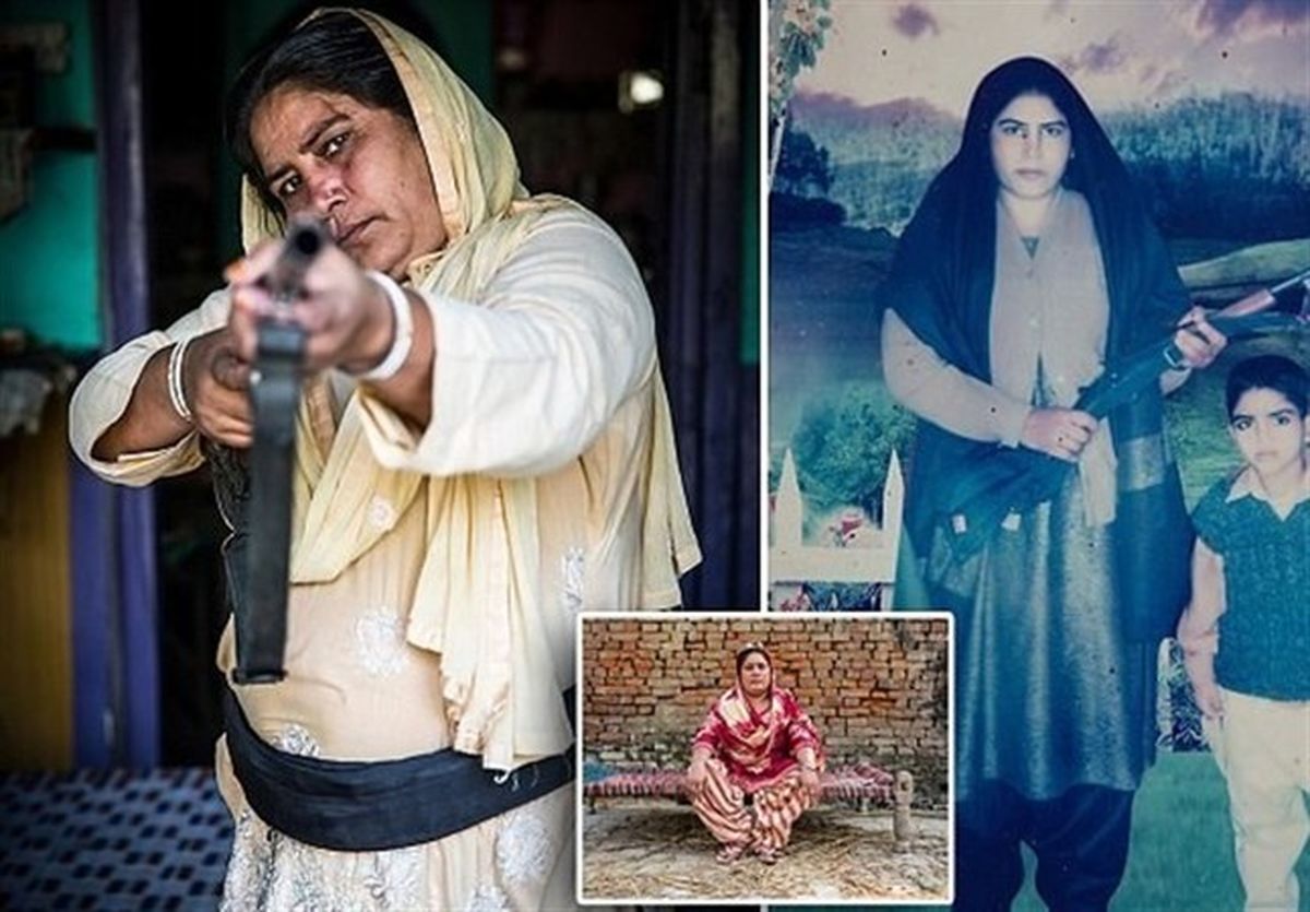 عمه تفنگدار دخل مردان متجاوز را می‌آورد +تصاویر