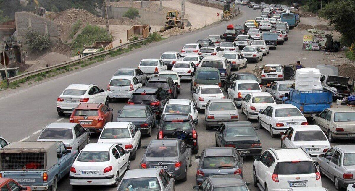 وضعیت ترافیکی جاده‌ها | ترافیک در آزاد راه تهران - شمال سنگین است