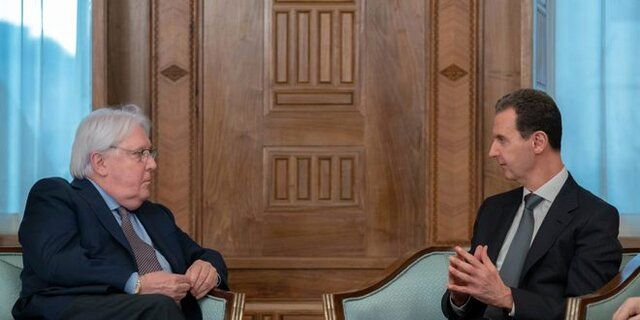 بشار اسد در دمشق میزبان مارتین گریفیث