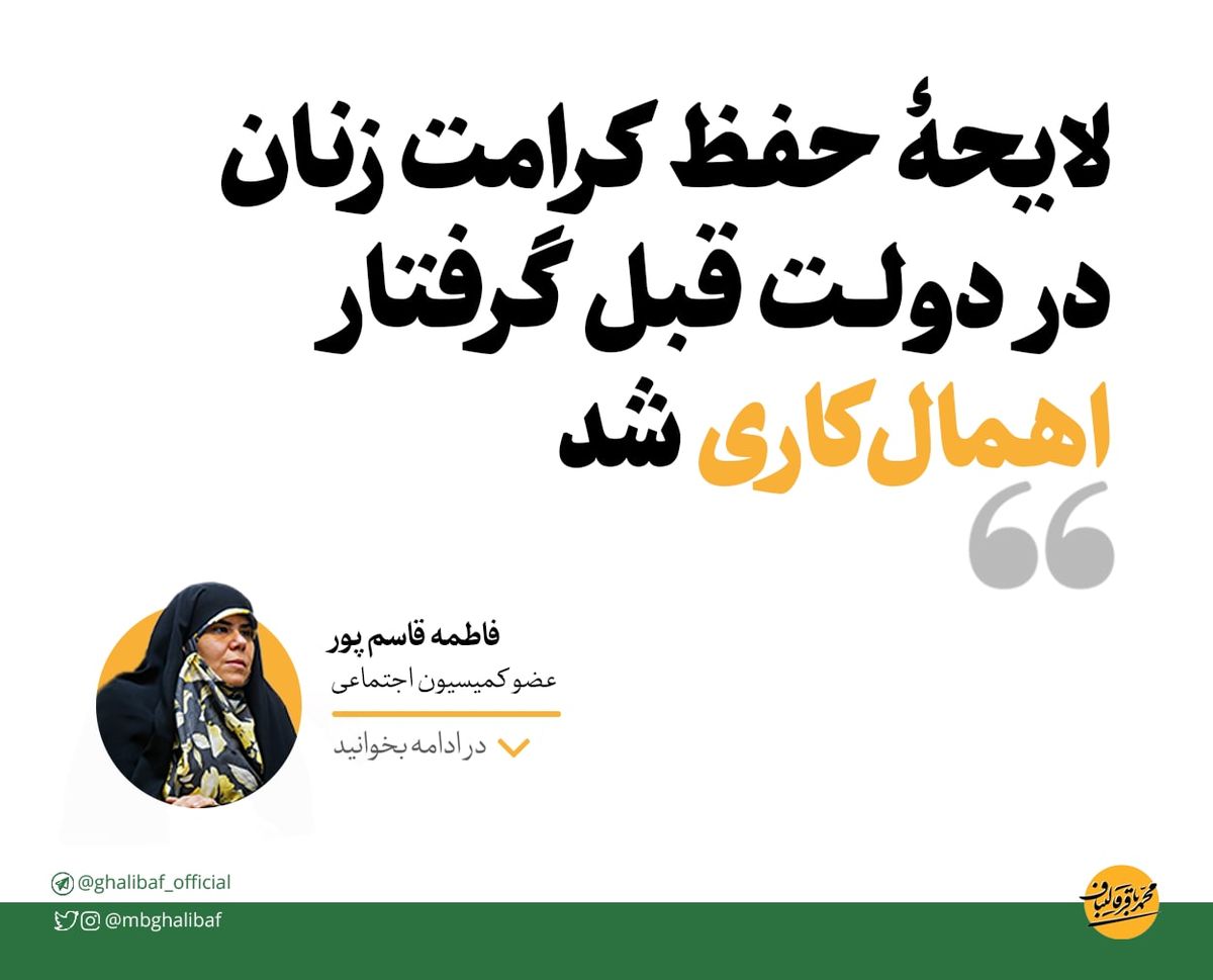 قاسمپور: لایحهٔ حفظ کرامت زنان در دولت قبل گرفتار اهمالکاری شد
