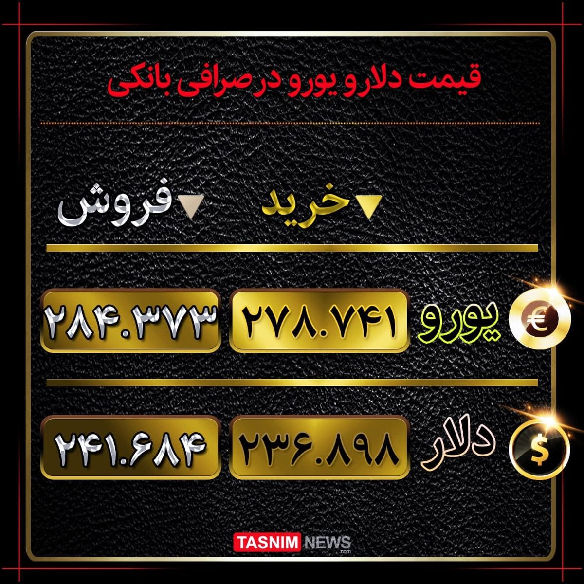 دلار و یورو در صرافی ملی چند؟