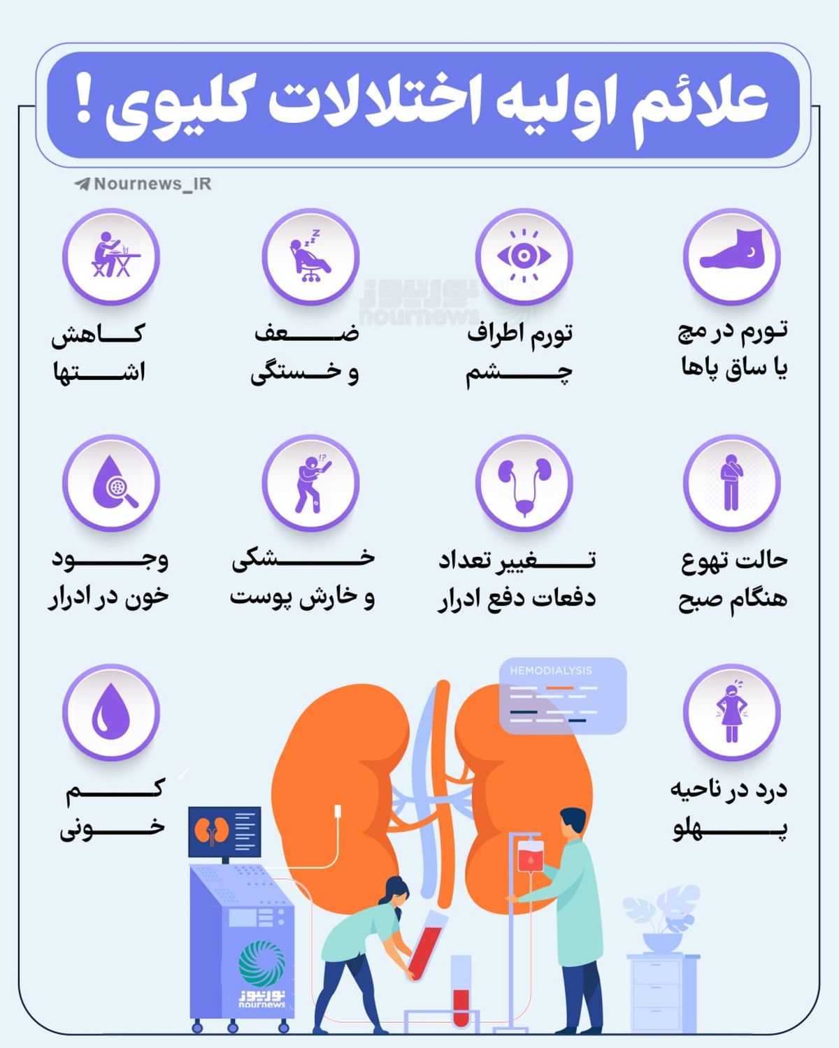 علائم اولیه اختلالات کلیوی!