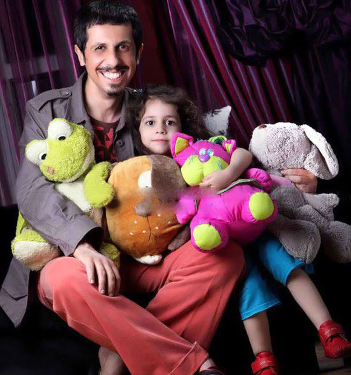 جواد رضویان و دخترش/عکس