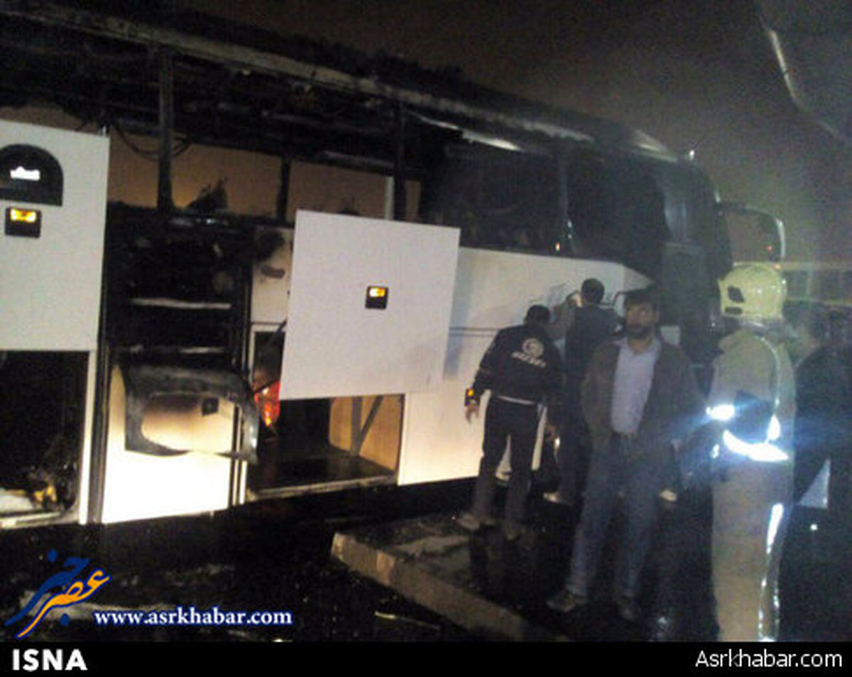 حریق ناگهانی ولوو در ترمینال جنوب +تصاویر