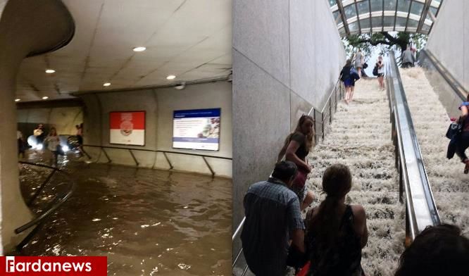 عکس: خسارت سیل در مترو واشنگتن دی سی