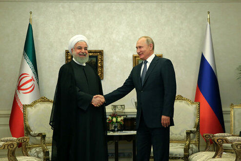 دیدار روحانی و پوتین پشت درهای بسته +عکس