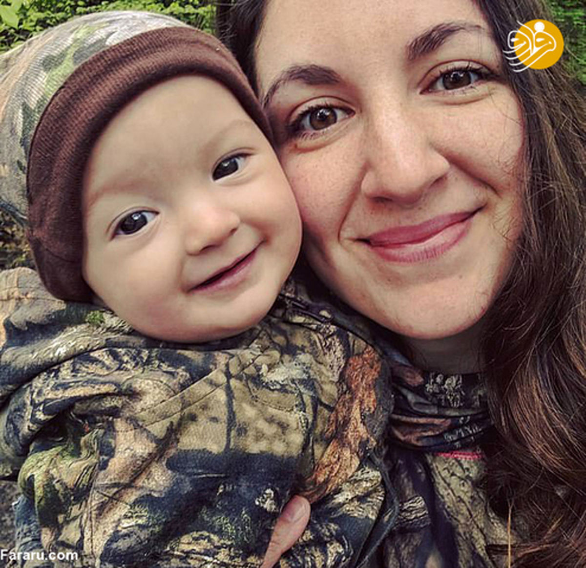 تصاویر: زنی که با نوزادش به شکار می‌رود