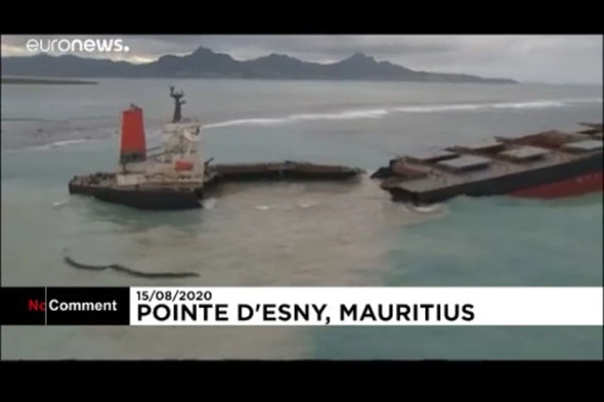 فیلم: کشتی عظیم ژاپنی در ساحل موریس دو تکه شد