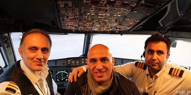 منصوریان در کابین خلبان +عکس