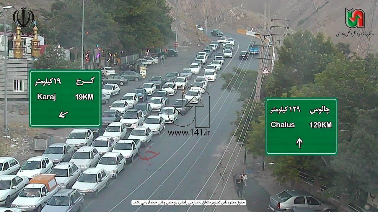 ترافیک سنگین در جاده چالوس +عکس