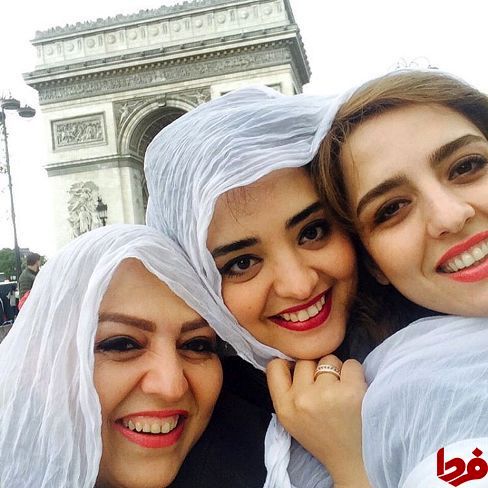 نرگس محمدی در کنار مادر و خواهرش در پاریس +عکس