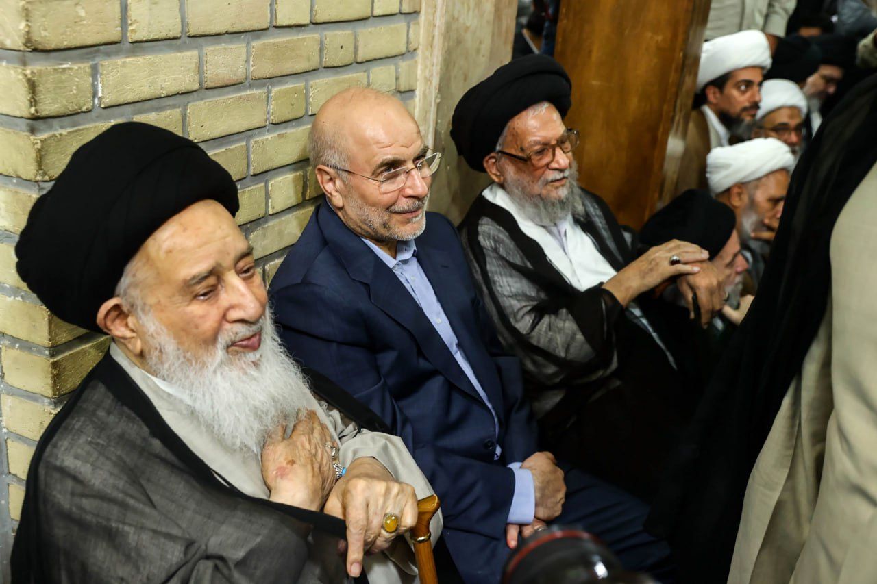 تصاویر: حضور قالیباف در مراسم ترحیم همسر مرجع عالیقدر آیتالله العظمی سیستانی