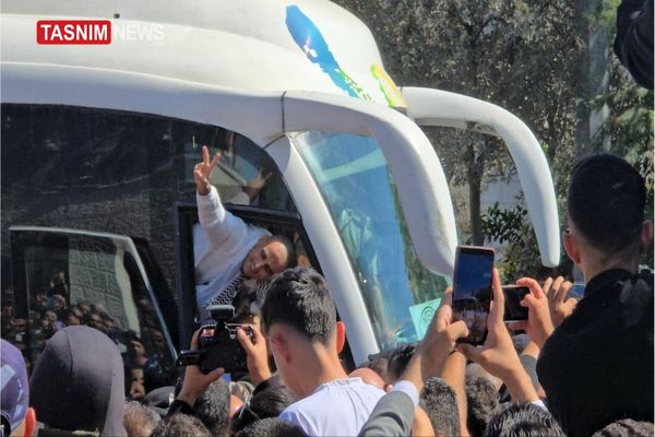 تصاویر مراسم استقبال از اسرای فلسطینی در کرانه باختری