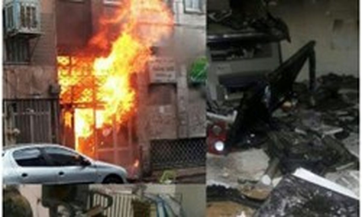 آتش سوزی در ساختمان اتحادیه کاغذ و مقوای تهران