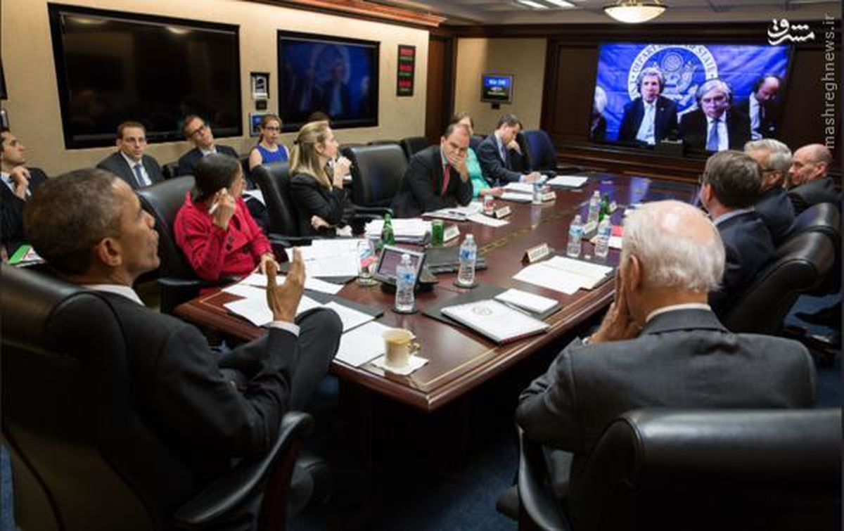 ویدیو کنفرانس محرمانه کری و اوباما/عکس