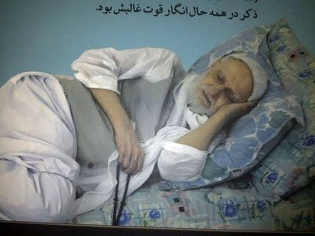 عکس: ذکر آیت الله بهجت در حال استراحت