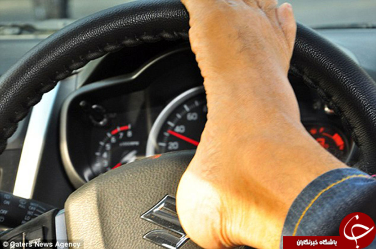 رانندگی این مرد بدون دست محشر است +تصاویر