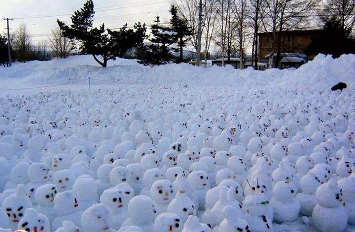 عکس/ تجمع اعتراض آمیز آدم برفیها!