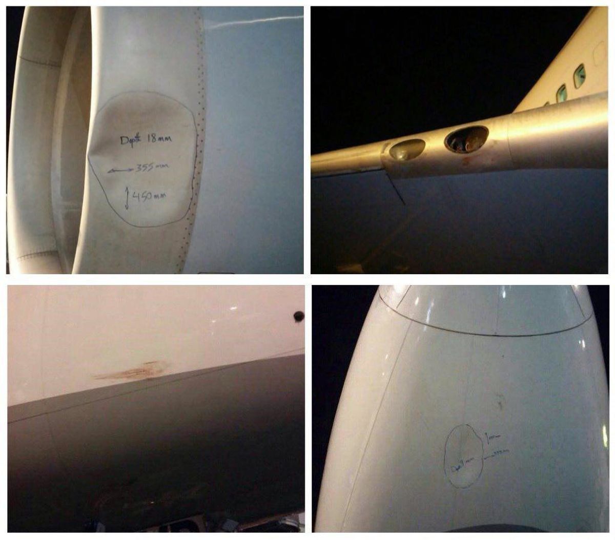 عکس: برخورد پرنده با بوئینگ درحال فرود درفرودگاه امام (ره)