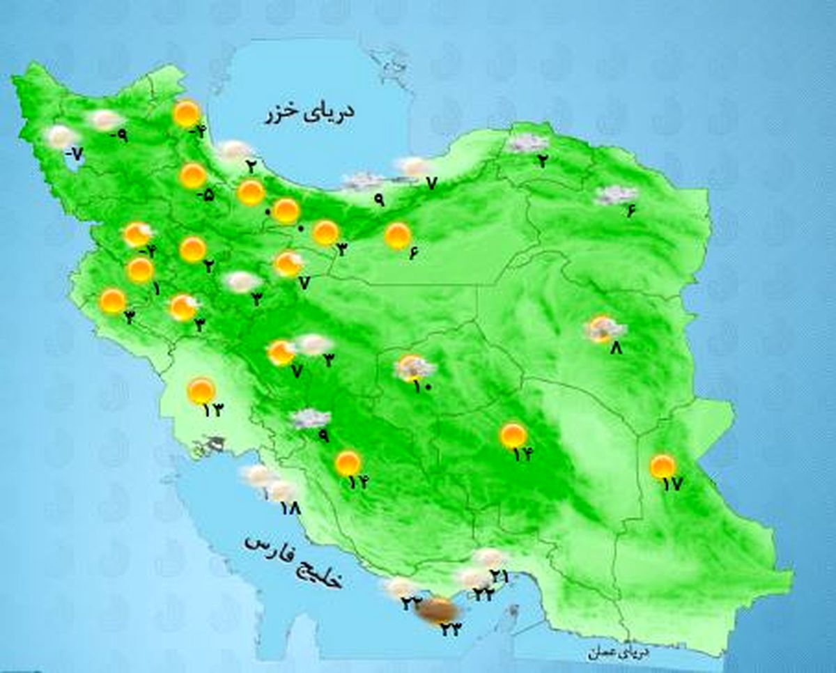 بارش برف و باران در برخی استان‌ها +جدول
