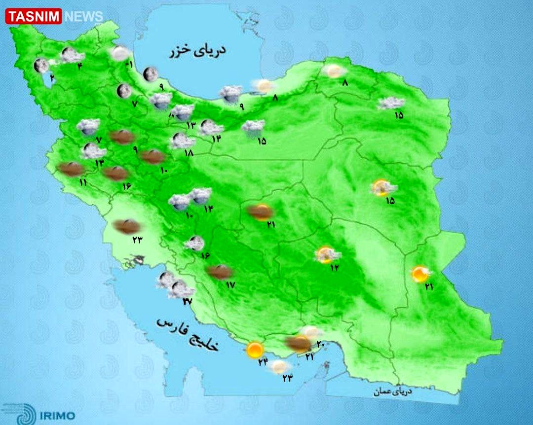 تداوم فعالیت سامانه بارشی در کشور